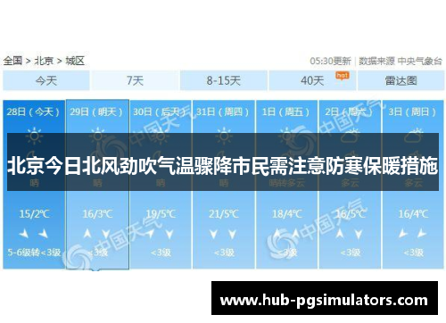 北京今日北风劲吹气温骤降市民需注意防寒保暖措施