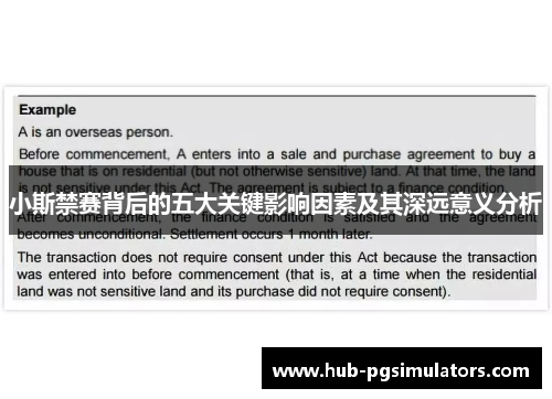 小斯禁赛背后的五大关键影响因素及其深远意义分析